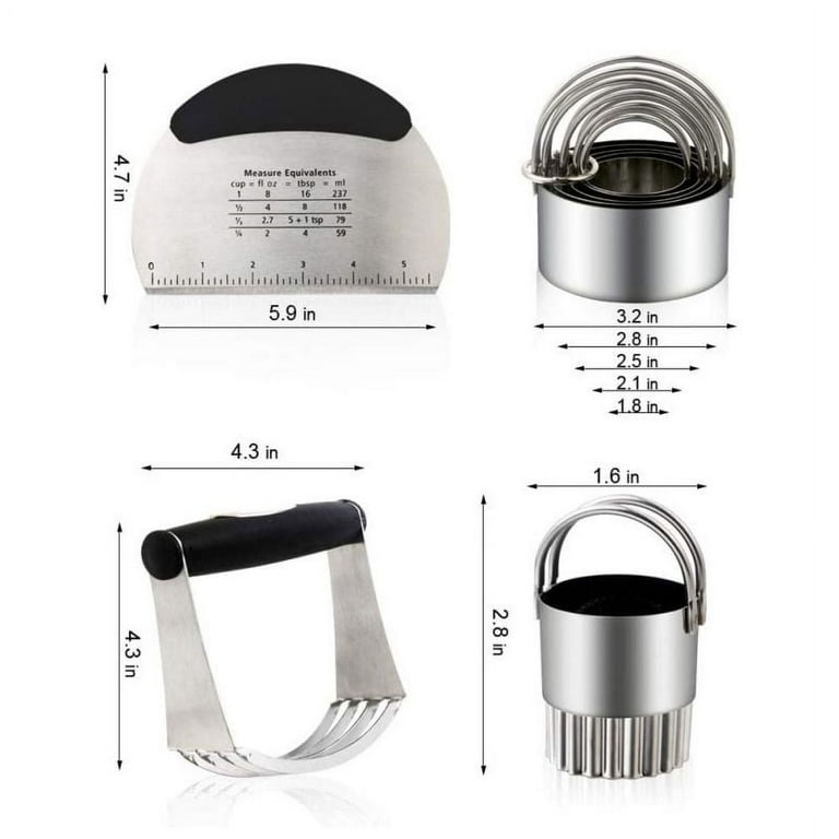 JANDEL Stainless Steel Pastry Scraper, Dough Blender & Biscuit