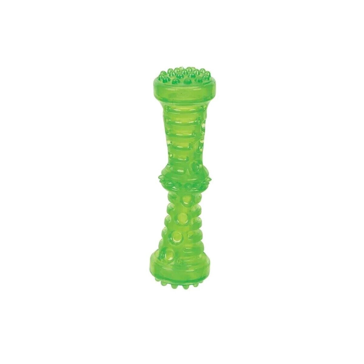 Durable Dog Toys Toss Fetch Stick Chew Squeaker 7 Inch Dental Health Gum Massage (Full Set - All 3 Toys)