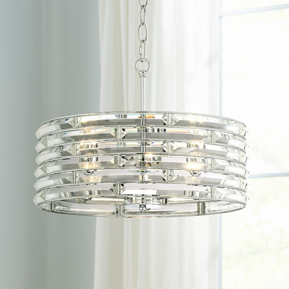 Possini Euro Design Chrome Round Pendant Chandelier 18 1/4" Wide Modern