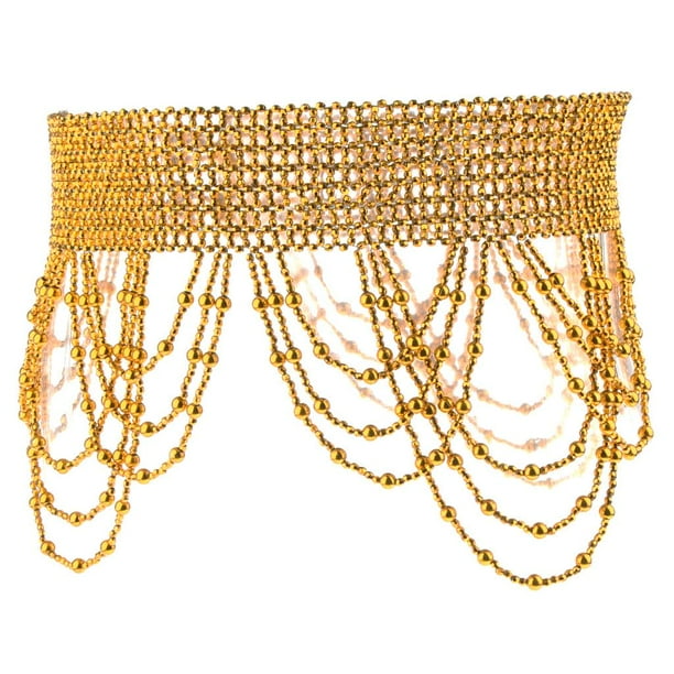 Cinturón de Danza de Vientre Cadena de Cadera con Borlas Triangulares/ Oro Zulema cinturón de la cadena de la cintura de la danza de vientre
