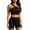 Black, variant on Miqool Women's 2-Piece Workout Set One Shoulder Sports Bra and High Waist Biker Shorts Seamless Ribbed Activewear Yoga Gym Outfits