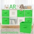 Greenco Foldable Fabric Storage Cubes NonWoven Fabric Green Cube