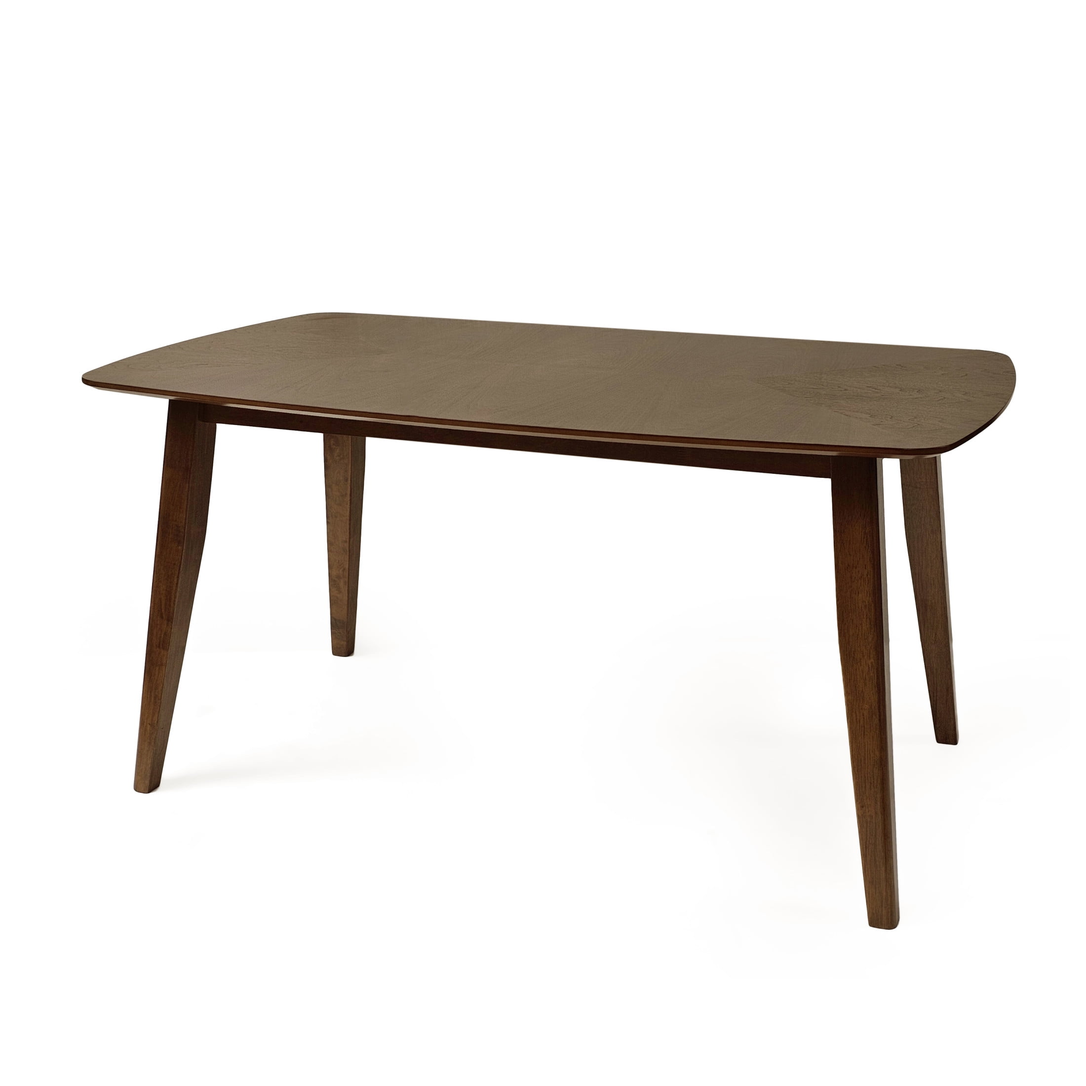 Darien Rectangular Dining Table in Walnut Finish with Rubber Wood Construction
