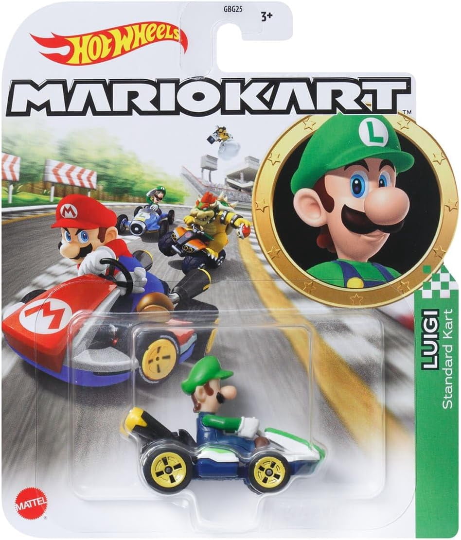 Hot Wheels Mario Kart Die-Cast Character Cars Collection Set, 7 Pack, Nintendo Gaming Collectibles GBG25-957P