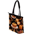 thumbnail image 3 of Thanksgiving Canvas Leather Mix Hand-Held Bag - Twill, Sponge, Jeanette - 30x10.5x39cm - Women's Fashion Accessory for Work and Travel, 3 of 5