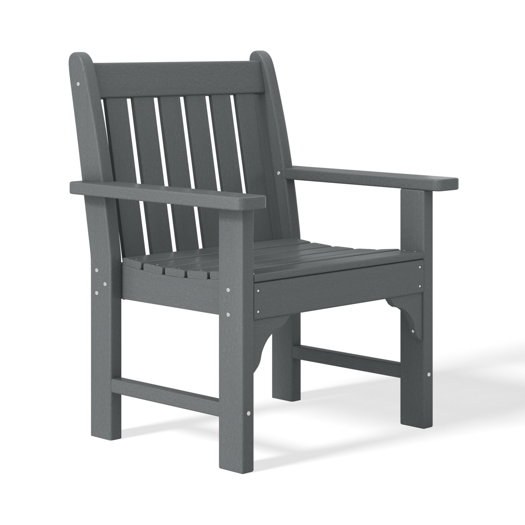 WestinTrends Malibu Outdoor Patio HDPE Adirondack Dining Arm Chair, Gray