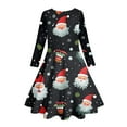 thumbnail image 4 of LUOGENLI Dresses for Girls 14-16 for Kids Toddler Girls Christmas Trees Deer Print Christmas Long Sleeve Party Princess Dress Girls Dresses 10-12 White Girls Dresses Black 6-7 Years, 4 of 5