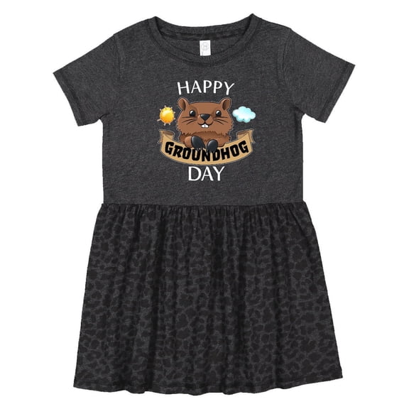 Inktastic Happy Groundhog Day Cute Girls Toddler Dress