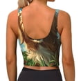 thumbnail image 4 of Uemuo Happy Dog In Flower Field Pattern Women's Sports Bra - High Impact Support, Breathable, and Comfortable Athletic Bra for Running, Yoga, and Workouts, 4 of 9