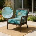 thumbnail image 2 of Outdoor Patio Cushion Covers 2 Pack Teal Abstract Marble Patio Chair Cushion Covers with Ties and Zipper Modern Art Waterproof Outdoor Seat Cushion Covers for Patio Furniture 24"x24", 2 of 7