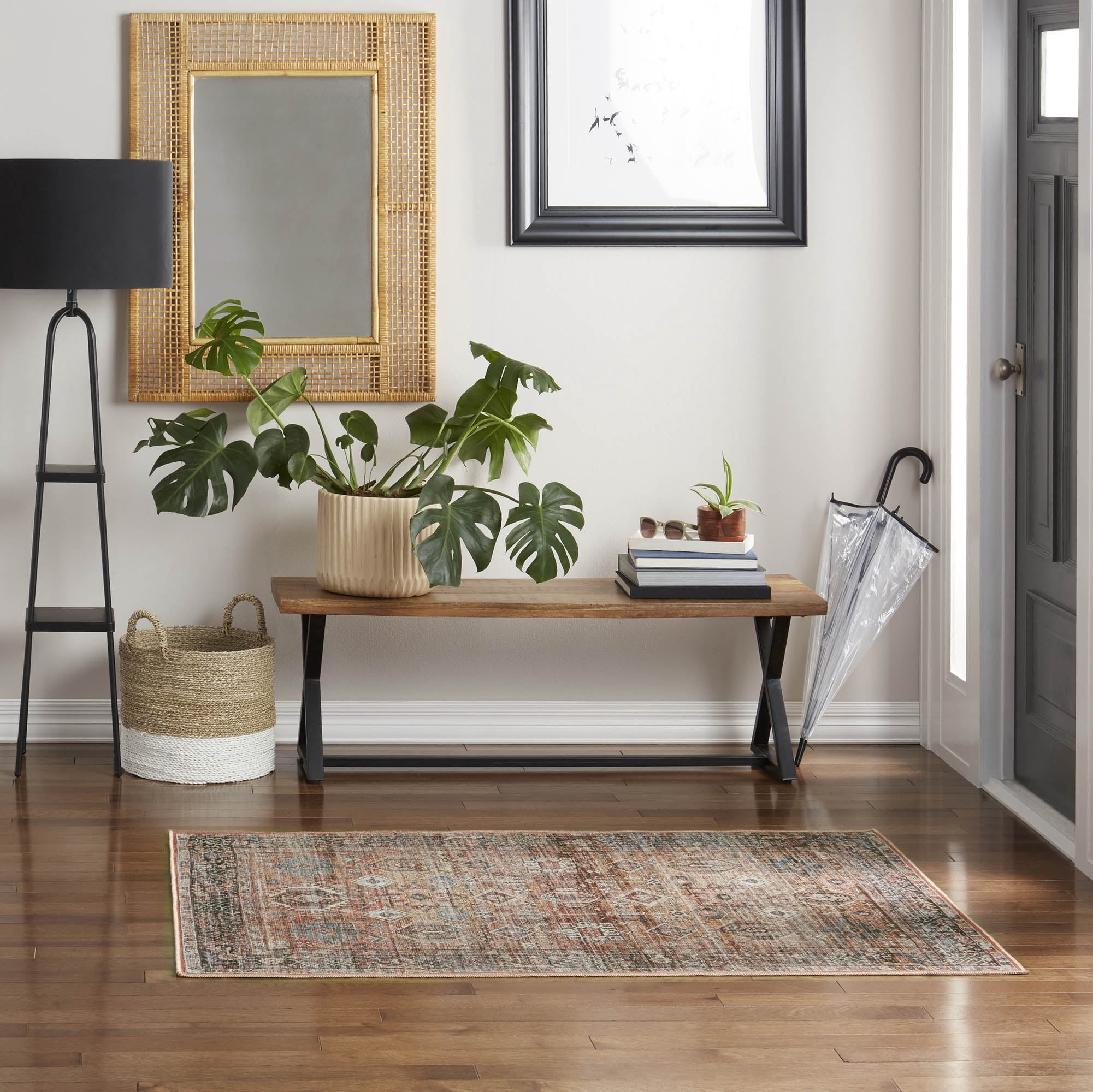 Everwash™ Callaghan Eve Southwestern Medallion Machine Washable Area Rug, Warm Rust, 6'6"x9'2"