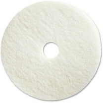 Genuine Joe Polishing Floor Pad 20" Diameter - 5/Carton x 20" Diameter x 1" Thickness - Fiber - White