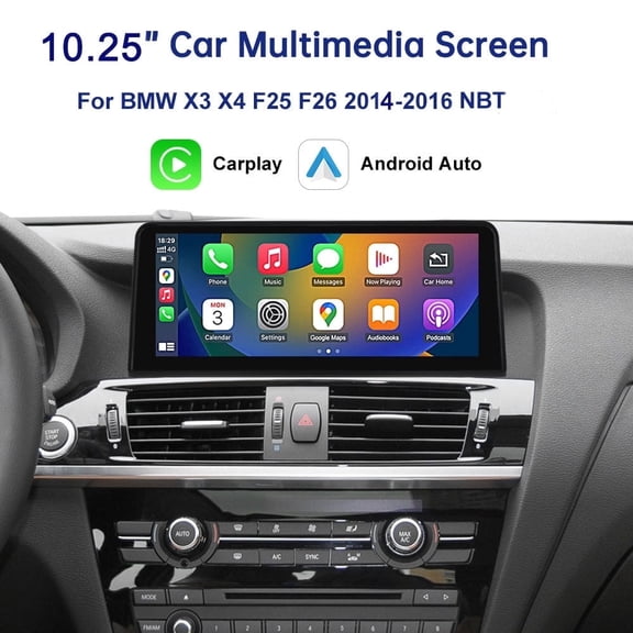 Road Top 10.25 Inch Touchscreen Car Stereo Wireless CarPlay Android Auto for BMW X3 X4 F25 F26 2014-2016 with NBT System, Car Stereo Multimedia Car Radio Receiver