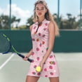 thumbnail image 2 of Yuyamidu Cute Strawberry Womens Tennis Golf Dresses with Built in Shorts Workout Golf Dresses Slim Fit Sleeveless Tennis Dress for Women Size S, 2 of 7