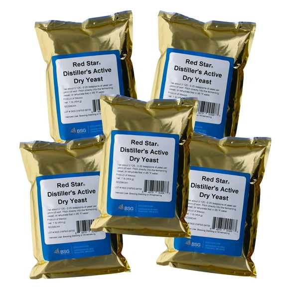 Home Brew Ohio Red Star DADY 1 Lb. Distiller's Yeast-5 Packs
