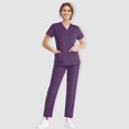 thumbnail image 2 of BDPORKAS Scrubs for Women Scrub Set Jogger Pant and Comfort Stretch V-Neck Top with Pockets Easy Care Uniforms, 2 of 5