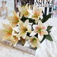 thumbnail image 3 of Viworld Artificial flowers 10 Heads Artificial Fake Silk Lilies Flower Bridal Bouquet Wedding Party Decor Home Decoration, 3 of 3