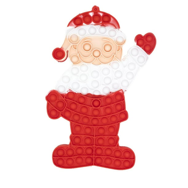 De Burbujas De Empuje, Juguetes De Alivio Del Estrés De Arcoíris De Papá Noel De Navidad Grande Para Niños, Juguetes De Silicona Para El Estrés Advancent HA046144-01