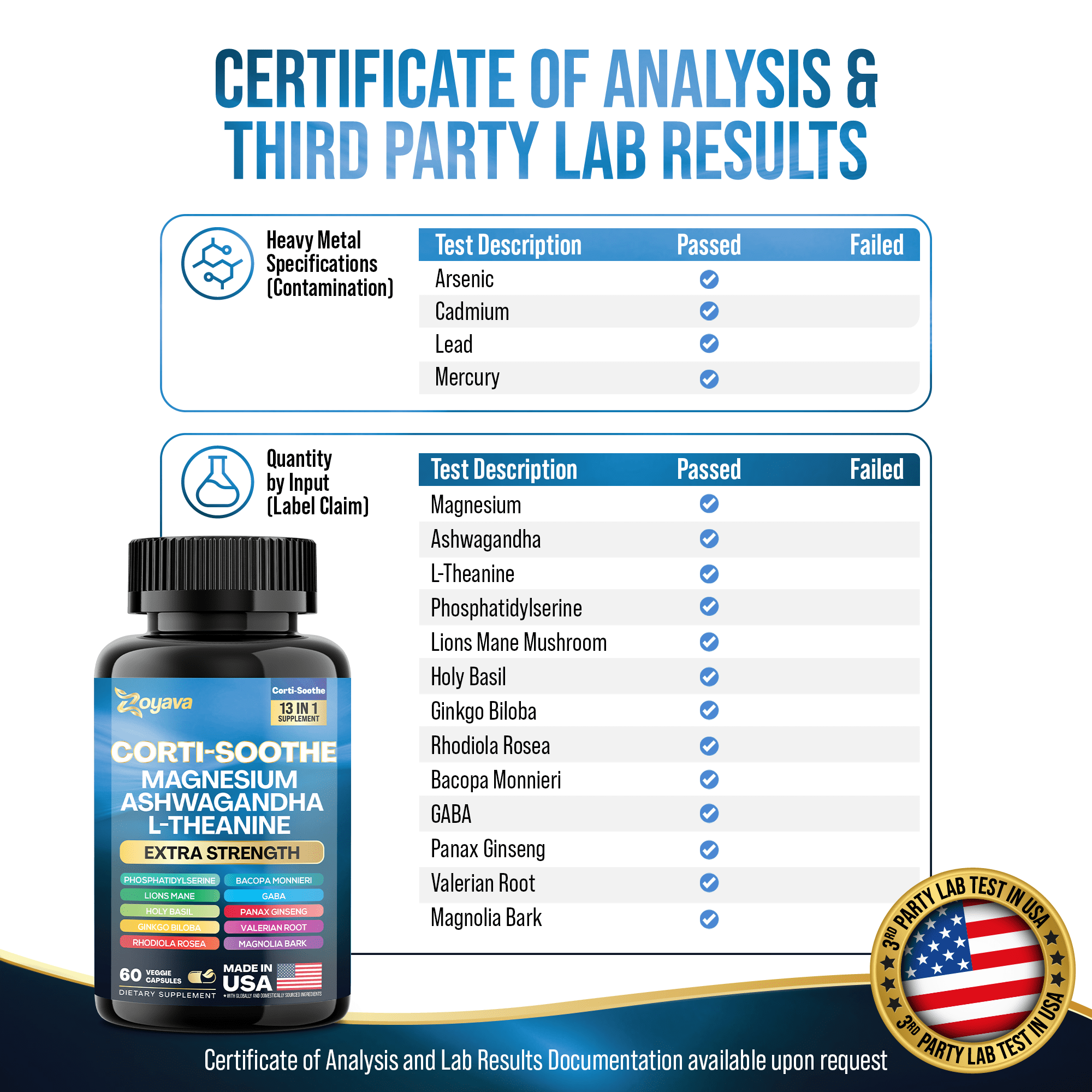 Cortisol Supplement Magnesium Glycinate 200mg L-Theanine 150mg Ashwagandha 150mg Phosphatidylserine 50mg & Cortisol Manager Lions Mane Holy Basil Ginkgo Biloba Bacopa Monnieri Valerian Root (60 Caps)