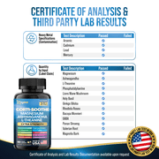 Cortisol Supplement Magnesium Glycinate 200mg L-Theanine 150mg Ashwagandha 150mg Phosphatidylserine 50mg & Cortisol Manager Lions Mane Holy Basil Ginkgo Biloba Bacopa Monnieri Valerian Root (3 Pack)