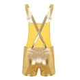 thumbnail image 5 of DPOIS Men Shiny Metallic Bib Overall One Piece Jumpsuits Gold M, 5 of 7