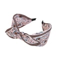 thumbnail image 4 of Gzwccvsn Bow Headbands for Women, Knotted Flower Pattern Headband, Elegant Wide Knot Head Bands for Women's Hair (Black+White), 4 of 5