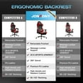 thumbnail image 4 of JONPONY Big and Tall 500LBS Gaming Chair, Ergonomic Design, Gamer Chair PU Leather with Footrest and Lumbar Support, High Back Office Chair Support 8 Hours Long Sitting, Computer Chair,Red, 4 of 12