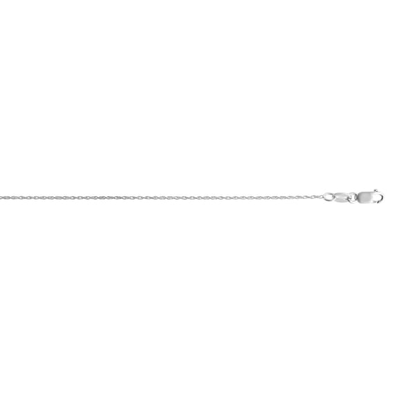 Silver With Rhodium Finish 1.06mm Carded Rope Chain Necklace With Lobster Clasp 20 Inch Chain Necklace for Women and Men