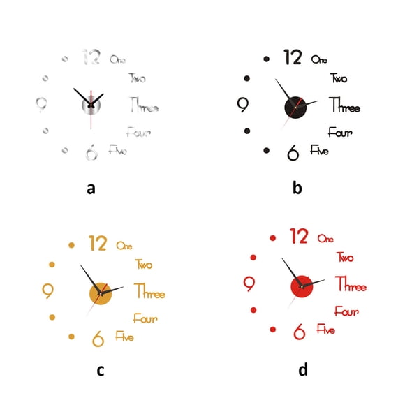 Naiovety Reloj de pared DIY acrílico espejo pegatina dormitorio sala de estar decoración Decoración del hogar oro