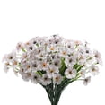 thumbnail image 1 of Plantas artificiales resistentes a los rayos ultravioleta, flores de seda artificial al aire libre, patios, ventanas, cajas colgantes, 20 paquetes de flores artificiales, (blanco), 1 of 5