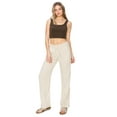 thumbnail image 4 of Cali1850 Women's Casual Relaxed Fit 29" Inseam Drawstring High Rise Smocked Linen Pants For Lounge And Beach Wear, 4 of 7