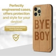 thumbnail image 2 of Case Yard Wooden Case Outside Soft TPU Silicone, Slim Fit Shockproof Wood Protective Phone Cover for Girls Boys Men and Women, Supports Wireless Charging Bye Boy Design case for iPhone-12/12-Pro, 2 of 7