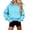 Light Blue, variant on Sweatshirt for Women Soft Drop Shoulder Hooded Top,Perfect for Weekend Lounging & Street Style