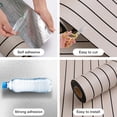 thumbnail image 4 of Wood Slat Wall Panels Self Adhesive Cherry Wood Grain Wallpaper Thick Modern 3D Textured Wall Paneling for Kitchen Island Flexible Foam Vinyl Panel Roll for Ceiling(15.7"x118", Color 3), 4 of 8