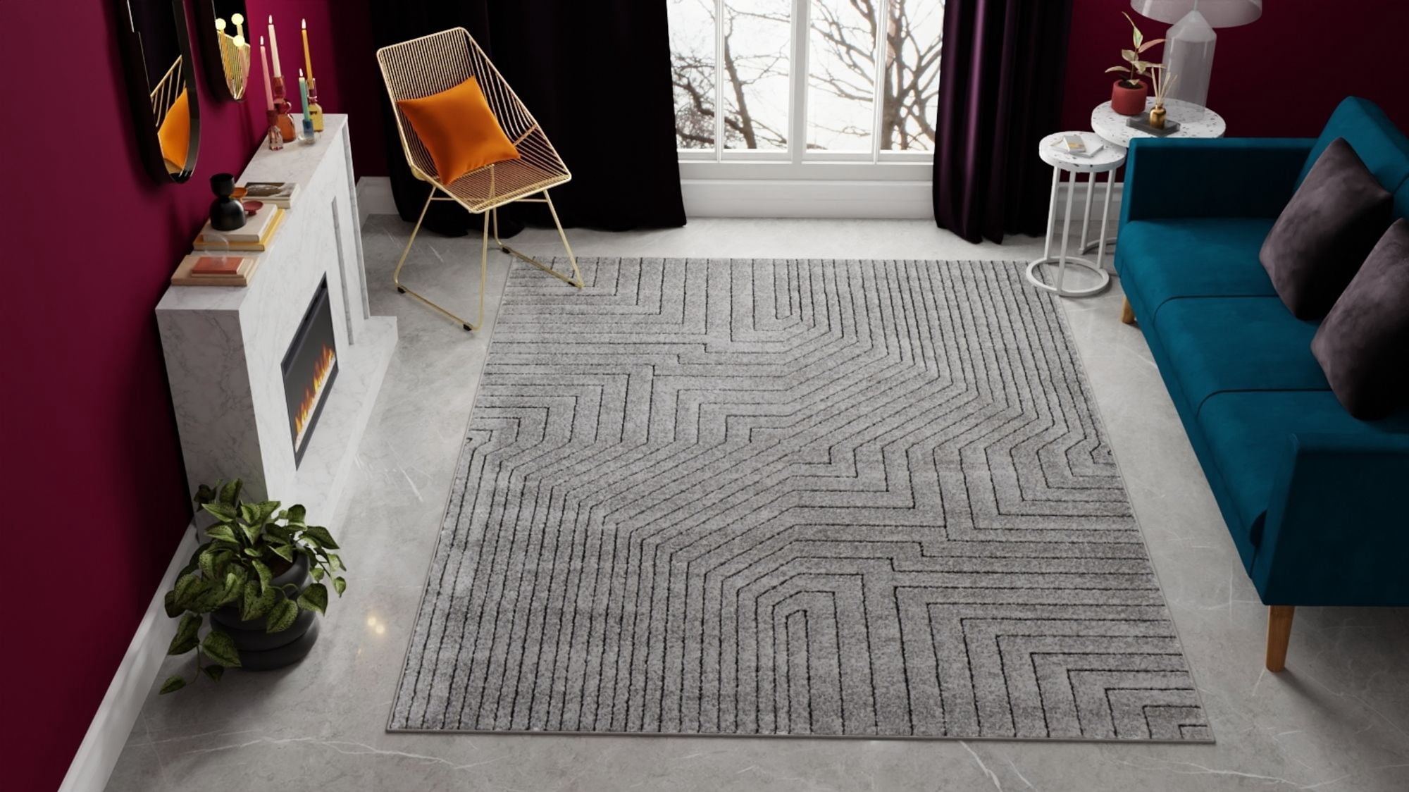Rugs America Chanai CN90A Contemporary Geometric 8'x10' Area Rug