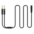 thumbnail image 2 of Divisor de auriculares CUTICAT 3.5 mm DUAL 115 cm Negro, 2 of 5