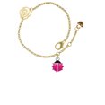 thumbnail image 1 of Delight Jewelry Silvertone Mini Hot Pink Ladybug Gold-tone Rose Link Chain Bracelet, 6.25"+1.75" Extender, 1 of 4