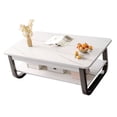 thumbnail image 4 of Coffee Table 2 Tier Minimalist Stylish Easy to Clean Living Room Center Table for Home Decor, 4 of 7