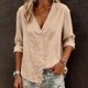 thumbnail image 1 of TaTaai Ladies V Neck Layered Blouse Solid Color Loose Fit Casual Cardigan Open Front Summer Tunic Ruffle Top Gift, 1 of 6