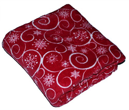 Luxury Soft Cozy Christmas Holiday Pattern Plush Snuggle Throw Soft Fleece Blanket (Red With 