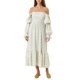 thumbnail image 1 of Vestido Tsseiatte para mujer, escote cuadrado, hombros descubiertos, manga larga abullonada, fruncido, cintura alta, informal, corte A, 1 of 8