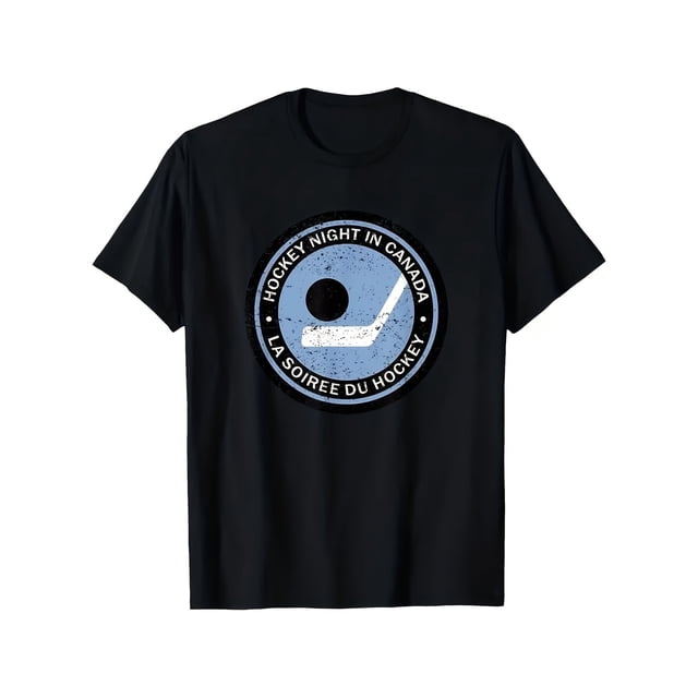 Retro Hockey Night Graphic T-Shirt for Men & Women - Vintage Hockey Player Design, Black Unisex Crewneck Tee, Machine Washable Gift for Sports Fans, Casual Sporty Tee, Summer Gifts