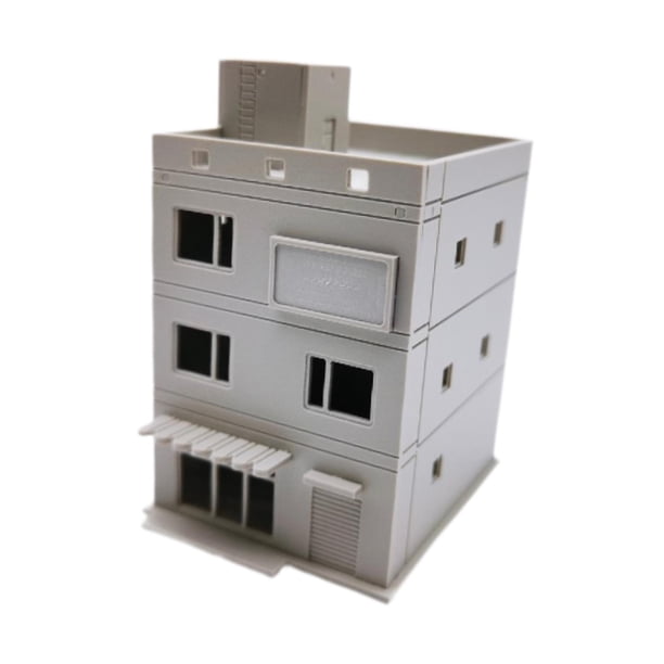 Maqueta de construcción de casa en escala HO 1/87, maqueta de ferrocarril, modelo educativo ensamblado para arena 8.6cmx11.7cmx15cm