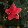 thumbnail image 4 of PEIBang Christmas Tree Ornaments,Rustic Fabric Star Decor with Bell,Farmhouse Christmas Tree Hanging Ornaments for Home Decor, 4 of 6