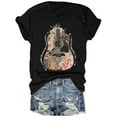thumbnail image 2 of Women Vintage Rock Band T Shirts Flower Guitar Country Music Short Sleeve Summer Tops Funny Graphic Tees, 2 of 8
