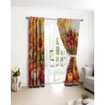 thumbnail image 3 of Orange Pumpkins Fall Blackout Curtains for Bedroom/Living Room, Thermal Insulated Kitchen Curtains, Thanksgiving Sunflower Botanical Grommet Darkening Window Treatment Drapes 27.5"x39"x2, 3 of 8
