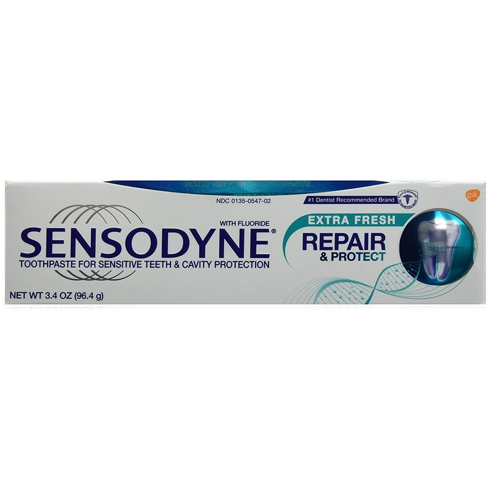 Sensodyne Repair and Protect Extra Fresh Toothpaste with Fluoride 3.4 Ounce. Pack of 3 Walmart