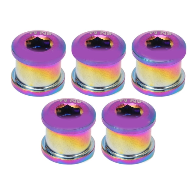 5Pcs 6.5mm Bike Single Chainring Screw Titanium Alloy Rust Protection Cycling Chainring Wheel Bolts for Small Wheel Bike Colorful