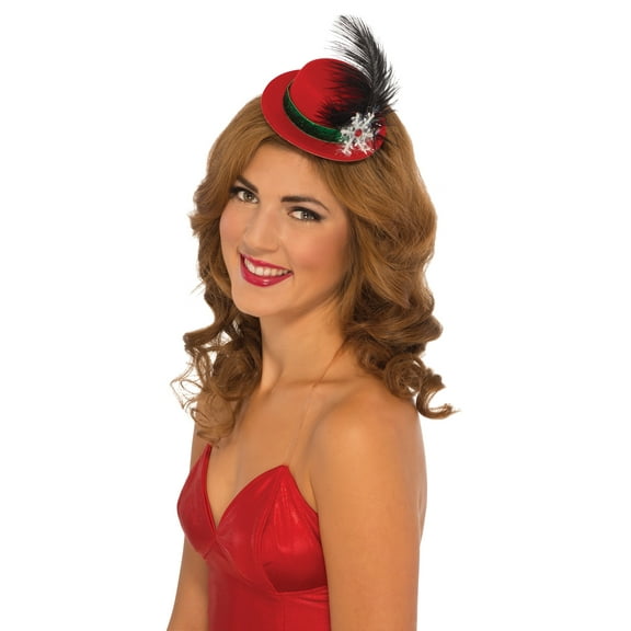 Xmas Feather Fashion Mini-Hat Holiday Costume Accessory