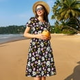 thumbnail image 4 of Balery Daisies Flowers Pattern Womens Dresses Loose Short sleeve Sundresses Swimsuit Coverup 2025 Summer Casual Dress for Women - A-Line Swing Dress, 4 of 6